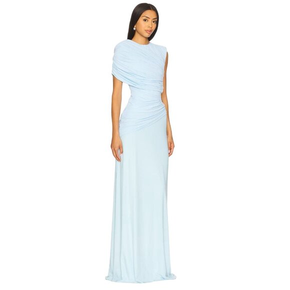Deme by Gabriella Lisette Dress in Icy Blue Small New Womens Maxi Gown Cut out - Picture 3 of 11
